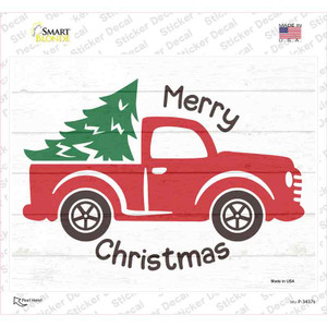 Merry Christmas Hauling Tree Wholesale Novelty Rectangle Sticker Decal