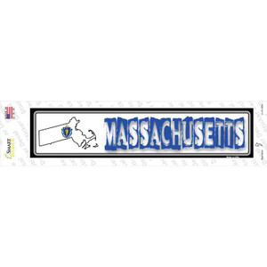 Massachusetts Outline Wholesale Novelty Narrow Sticker Decal