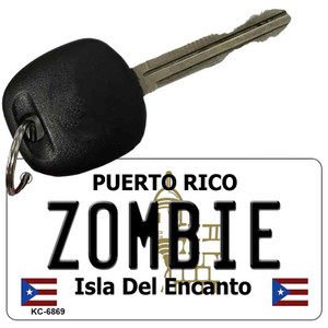 Zombie Puerto Rico Flag Wholesale Novelty Key Chain