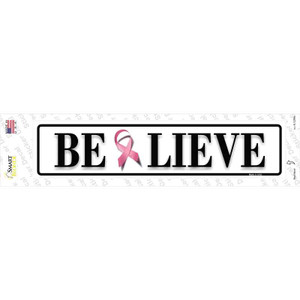 Believe Pink Ribbon Breast Cancer Wholesale Novelty Narrow Sticker Decal
