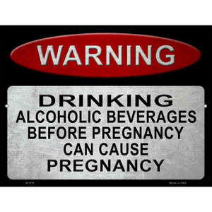 Warning Drinking Wholesale Metal Novelty Parking Sign