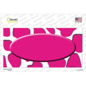 Pink White Giraffe Center Oval Wholesale Novelty Sticker Decal
