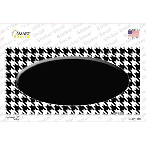 White Black Houndstooth Black Center Oval Wholesale Novelty Sticker Decal