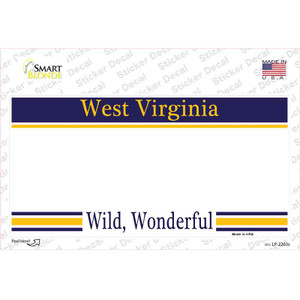 West Virginia State Blank Wholesale Novelty Sticker Decal