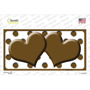 Brown White Polka Dot Brown Centered Hearts Wholesale Novelty Sticker Decal