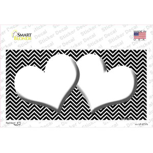 Black White Chevron White Center Hearts Wholesale Novelty Sticker Decal