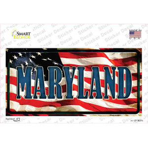 Maryland on American Flag Wholesale Novelty Sticker Decal