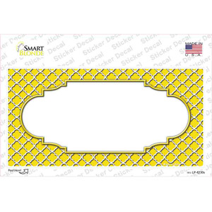 Yellow White Quatrefoil Center Scallop Wholesale Novelty Sticker Decal