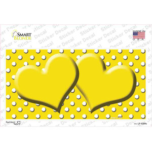 Yellow White Polka Dot Center Hearts Wholesale Novelty Sticker Decal