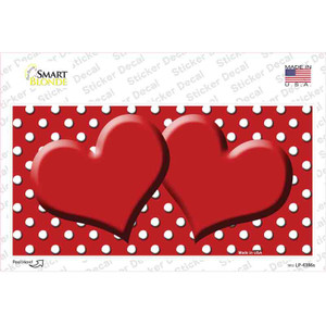 Red White Polka Dot Center Hearts Wholesale Novelty Sticker Decal