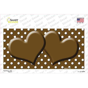 Brown White Polka Dot Center Hearts Wholesale Novelty Sticker Decal