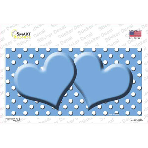 Light Blue White Polka Dot Center Hearts Wholesale Novelty Sticker Decal