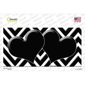 Black White Chevron Black Center Hearts Wholesale Novelty Sticker Decal