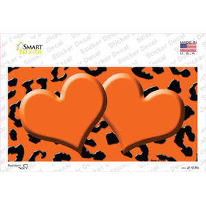 Orange Black Cheetah Orange Center Hearts Wholesale Novelty Sticker Decal