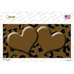 Brown Black Cheetah Brown Center Hearts Wholesale Novelty Sticker Decal