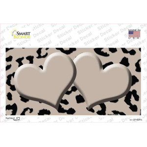 Tan Black Cheetah Tan Center Hearts Wholesale Novelty Sticker Decal