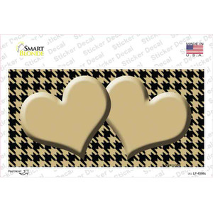 Gold Black Houndstooth Gold Center Hearts Wholesale Novelty Sticker Decal
