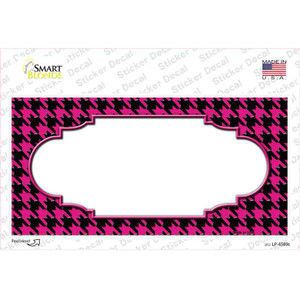 Pink Black Houndstooth Scallop Center Wholesale Novelty Sticker Decal