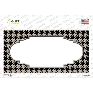 Tan Black Houndstooth Scallop Center Wholesale Novelty Sticker Decal