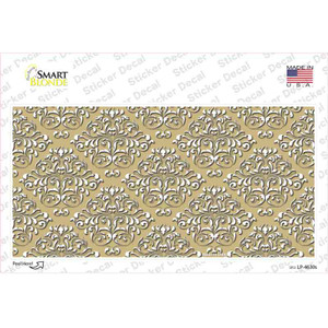 Gold White Damask Wholesale Novelty Sticker Decal