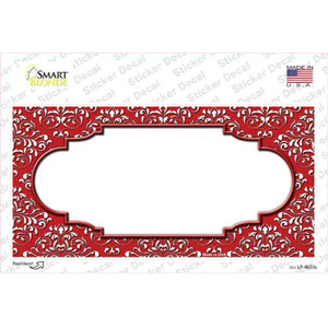 Red White Damask Center Scalloped Wholesale Novelty Sticker Decal