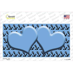Light Blue Black Anchor Light Blue Heart Center Wholesale Novelty Sticker Decal