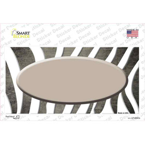 Tan White Zebra Oval Oil Rubbed Wholesale Novelty Sticker Decal