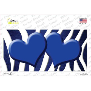 Blue White Zebra Hearts Oil Rubbed Wholesale Novelty Sticker Decal