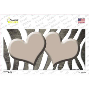 Tan White Zebra Hearts Oil Rubbed Wholesale Novelty Sticker Decal