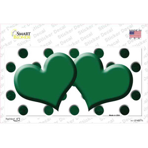 Green White Dots Hearts Oil Rubbed Wholesale Novelty Sticker Decal