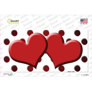 Red White Dots Hearts Oil Rubbed Wholesale Novelty Sticker Decal
