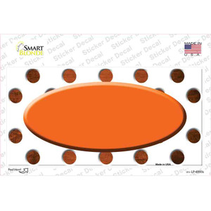 Orange White Dots Oval Oil Rubbed Wholesale Novelty Sticker Decal