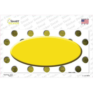 Yellow White Dots Oval Oil Rubbed Wholesale Novelty Sticker Decal