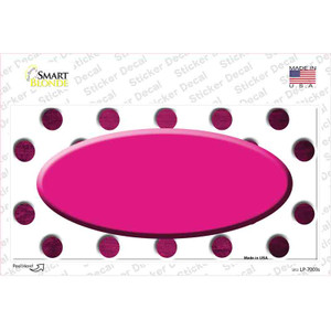 Pink White Dots Oval Oil Rubbed Wholesale Novelty Sticker Decal