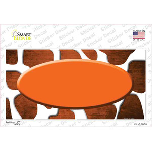 Orange White Oval Giraffe Oil Rubbed Wholesale Novelty Sticker Decal