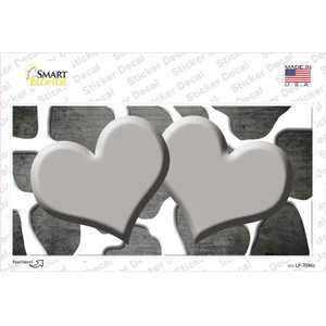 Gray White Hearts Giraffe Oil Rubbed Wholesale Novelty Sticker Decal