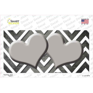 Gray White Hearts Chevron Oil Rubbed Wholesale Novelty Sticker Decal