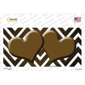 Brown White Hearts Chevron Oil Rubbed Wholesale Novelty Sticker Decal