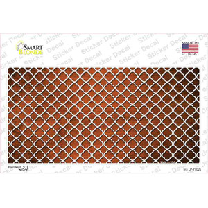 Orange White Quatrefoil Oil Rubbed Wholesale Novelty Sticker Decal