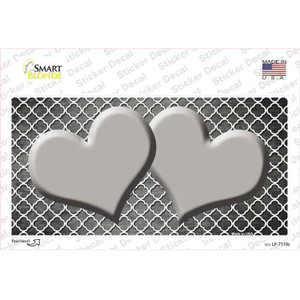 Gray White Quatrefoil Hearts Oil Rubbed Wholesale Novelty Sticker Decal