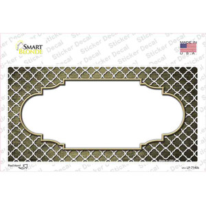 Gold White Quatrefoil Scallop Oil Rubbed Wholesale Novelty Sticker Decal