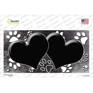 Paw Heart Black White Wholesale Novelty Sticker Decal