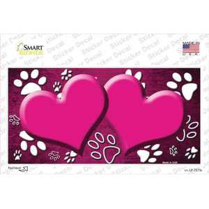 Paw Heart Pink White Wholesale Novelty Sticker Decal