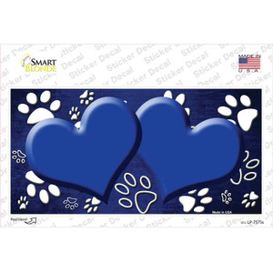 Paw Heart Blue White Wholesale Novelty Sticker Decal