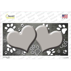 Paw Heart Gray White Wholesale Novelty Sticker Decal