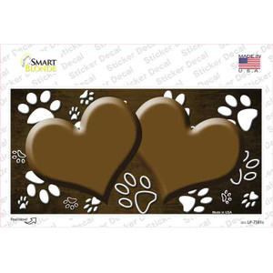 Paw Heart Brown White Wholesale Novelty Sticker Decal