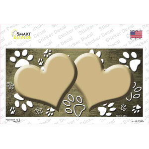 Paw Heart Gold White Wholesale Novelty Sticker Decal