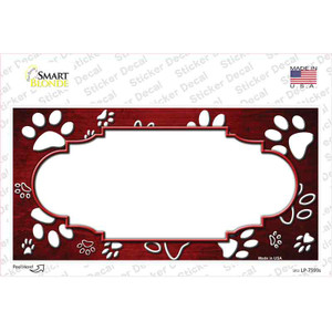 Paw Scallop Red White Wholesale Novelty Sticker Decal