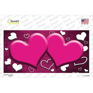 Pink White Love Hearts Oil Rubbed Wholesale Novelty Sticker Decal