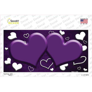 Purple White Love Hearts Oil Rubbed Wholesale Novelty Sticker Decal